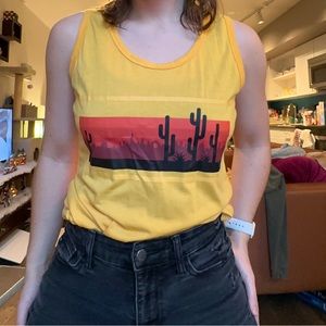 Southwest sunset cactus tank yellow